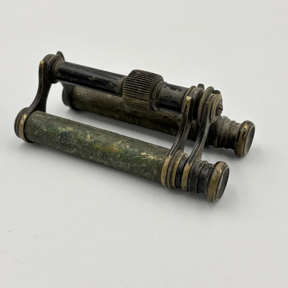 Rare Antique Naval Telescope Binoculars C1860 Brass Patina